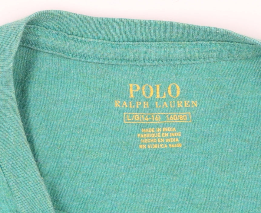 Ralph Lauren Boys Green Cotton Logo T-Shirt Size 14-16 Years
