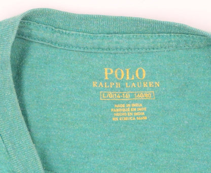 Ralph Lauren Boys Green Cotton Logo T-Shirt Size 14-16 Years