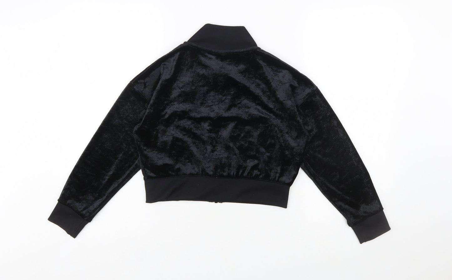 Nike Girls Black Velour Full Zip Sweatshirt Hoodie M 137-146cm