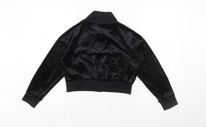 Nike Girls Black Velour Full Zip Sweatshirt Hoodie M 137-146cm