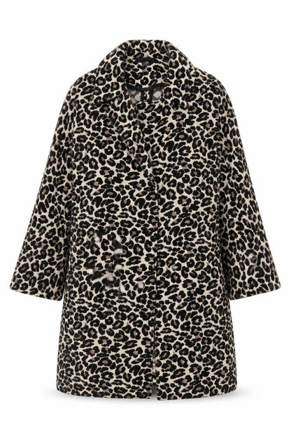 F&F Women’s Beige Leopard Print Mid-Length Coat Size 10
