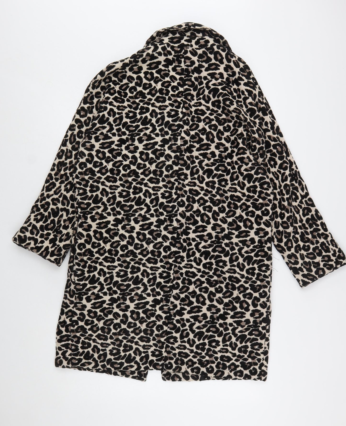 F&F Women’s Beige Leopard Print Mid-Length Coat Size 10