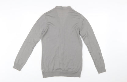Cerruti Women Grey Merino Wool V-Neck Cardigan L