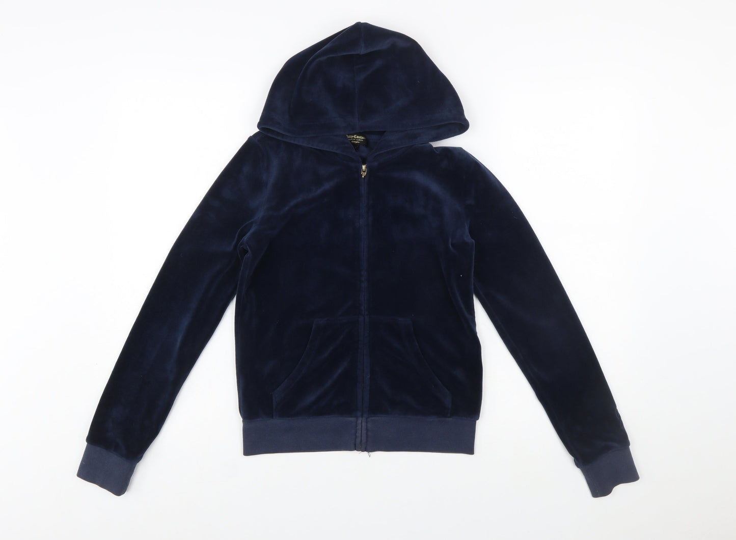 Juicy Couture Black Label Women's Navy Velour Full Zip Hoodie XS