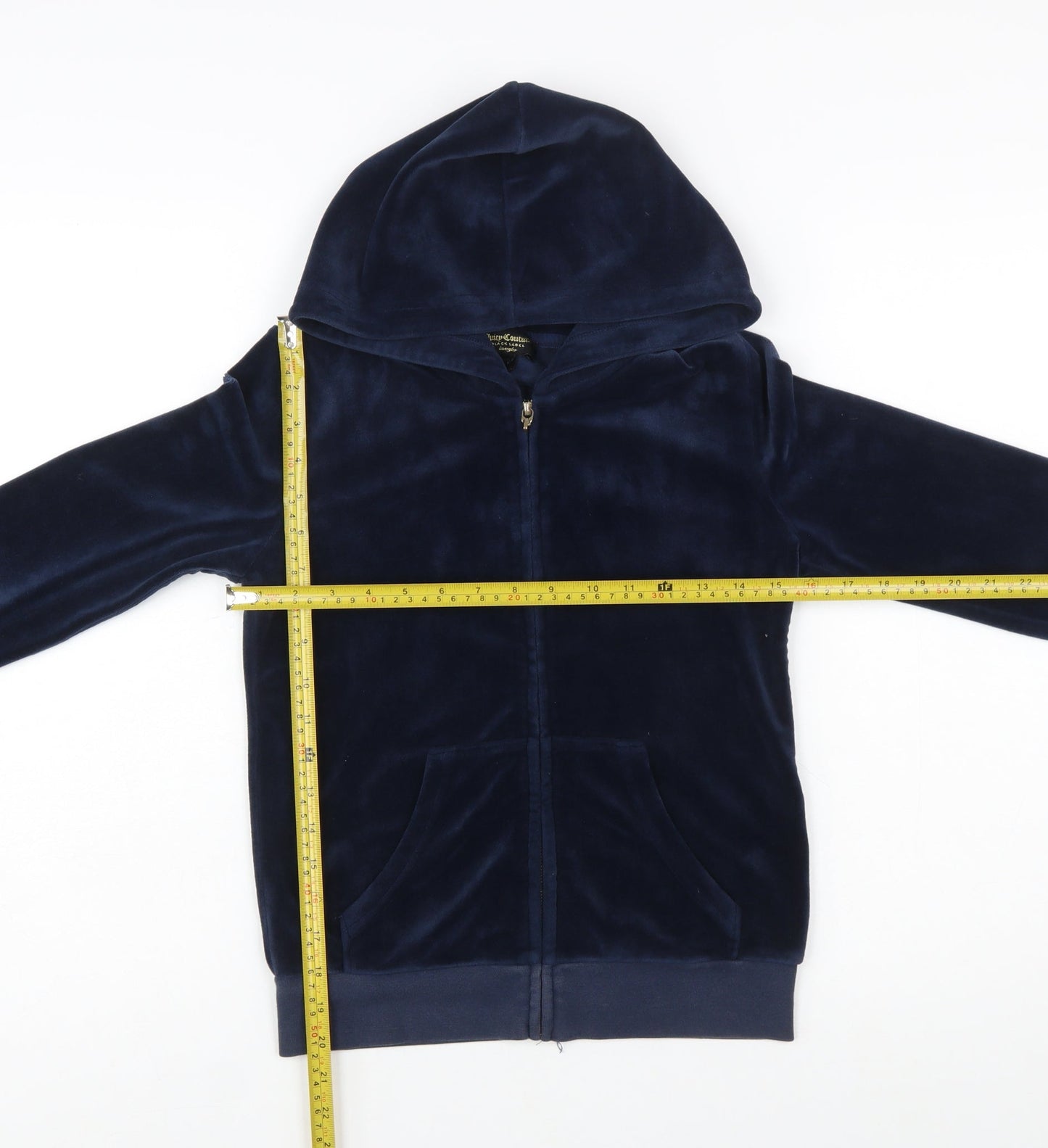 Juicy Couture Black Label Women's Navy Velour Full Zip Hoodie XS