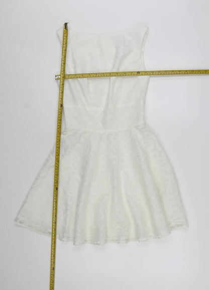 ASOS Petite Women’s White Size 8 Skater Dress Sleeveless Party