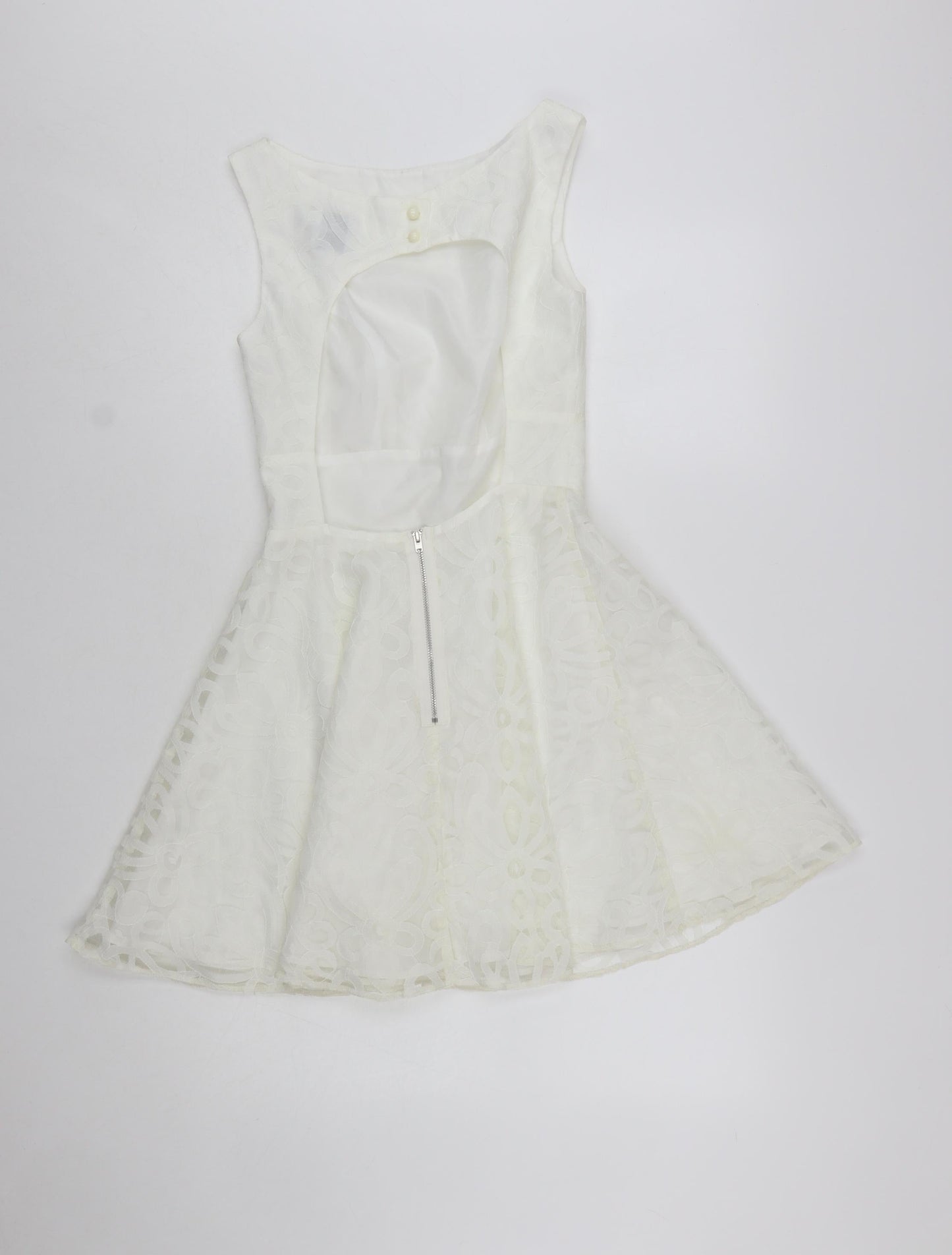 ASOS Petite Women’s White Size 8 Skater Dress Sleeveless Party