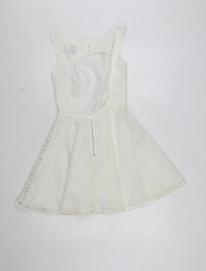 ASOS Petite Women’s White Size 8 Skater Dress Sleeveless Party