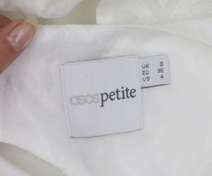 ASOS Petite Women’s White Size 8 Skater Dress Sleeveless Party