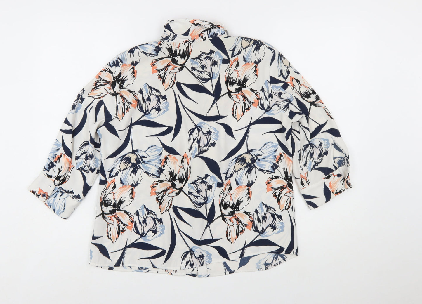 Marks and Spencer Women’s Ivory Floral Button-Up Blouse Size 12