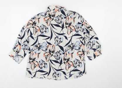 Marks and Spencer Women’s Ivory Floral Button-Up Blouse Size 12