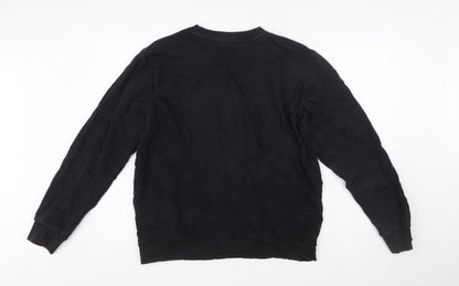 Evisu Men's Black XL Pullover Sweatshirt Crew Neck Graphic Logo Cotton
