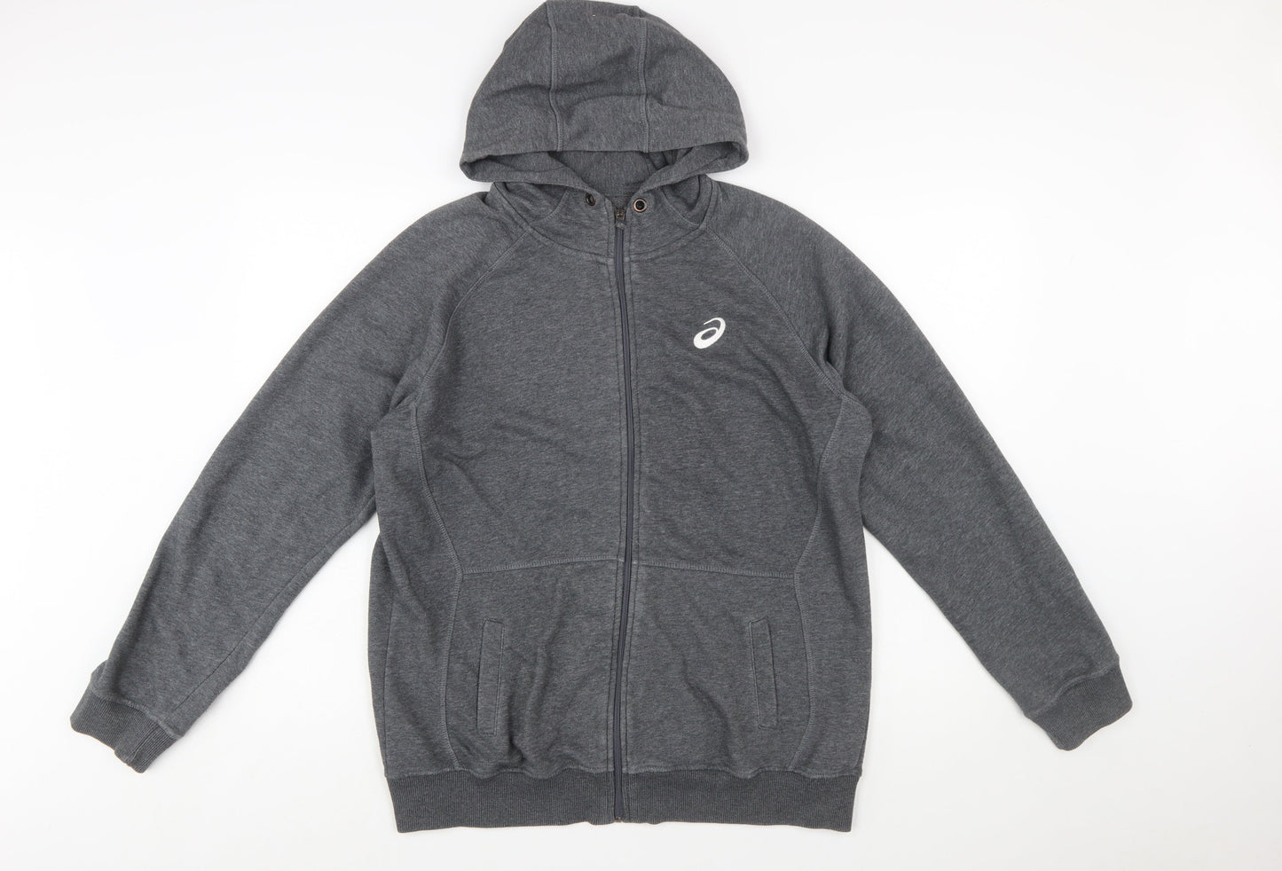 Asics Men's Grey Full Zip Hoodie XL Sports Fleece