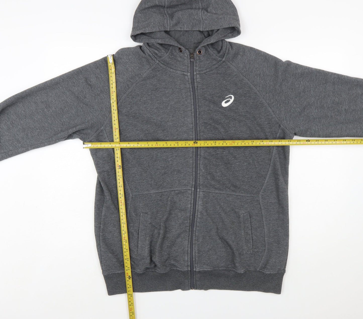 Asics Men's Grey Full Zip Hoodie XL Sports Fleece