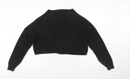 Hollister Womens Black XS Chunky Knit Button Cardigan Jumper