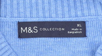 Marks and Spencer Women’s Blue Mock Neck Relaxed Knit Jumper XL