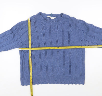 Marks and Spencer Per Una Women's Blue Knit Jumper Size 16