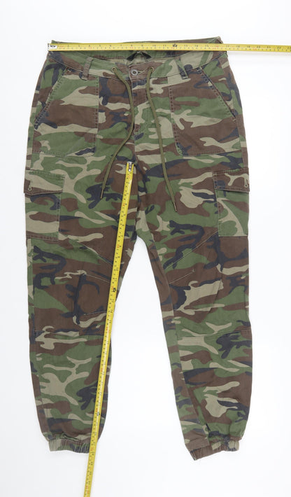 Very Womens Green Camouflage Cargo Trousers Size 14 Tall