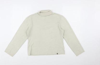Lucy & Yak Women's Beige Roll Neck Jumper M Organic Cotton Blend