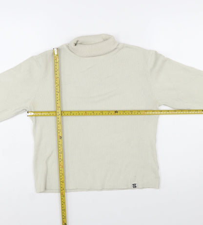Lucy & Yak Women's Beige Roll Neck Jumper M Organic Cotton Blend