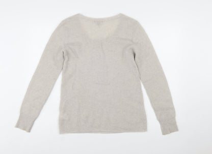 James Perse Women’s Beige Cashmere Henley Jumper Size M