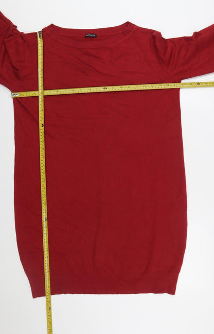 Roman Women Red Size 18 Jumper Dress Knit Long Sleeve