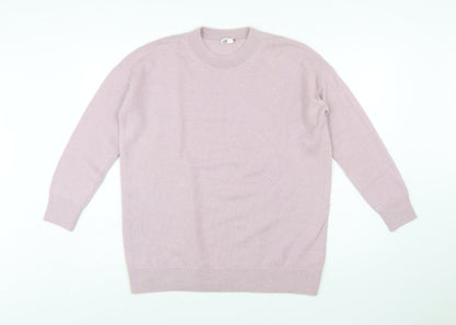 COS Women's Pink Alpaca Crew Neck Jumper Size S