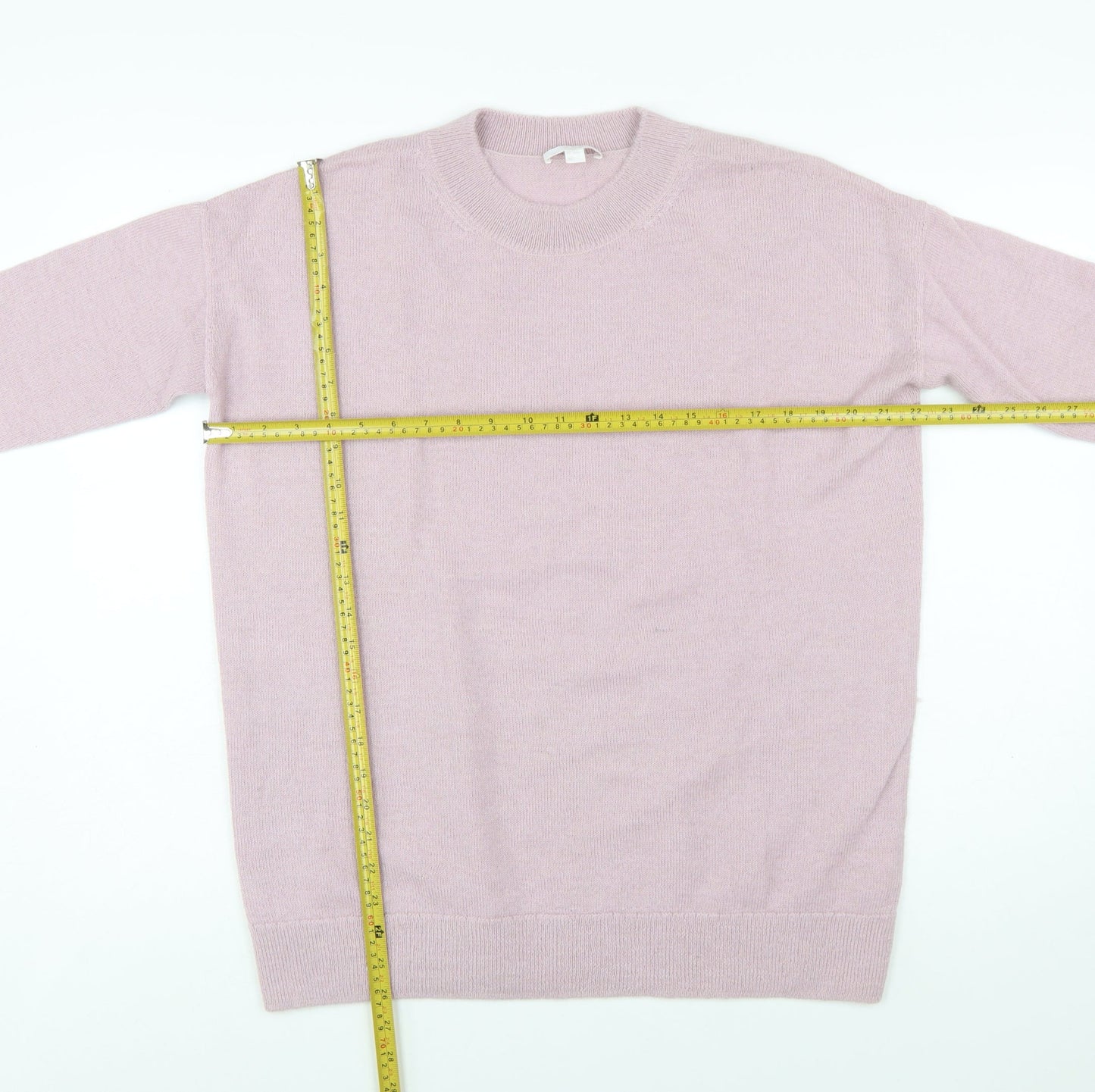 COS Women's Pink Alpaca Crew Neck Jumper Size S