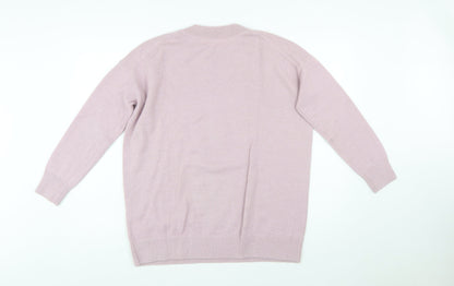 COS Women's Pink Alpaca Crew Neck Jumper Size S