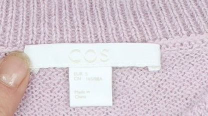 COS Women's Pink Alpaca Crew Neck Jumper Size S