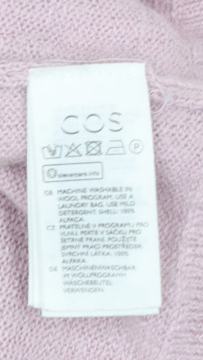 COS Women's Pink Alpaca Crew Neck Jumper Size S