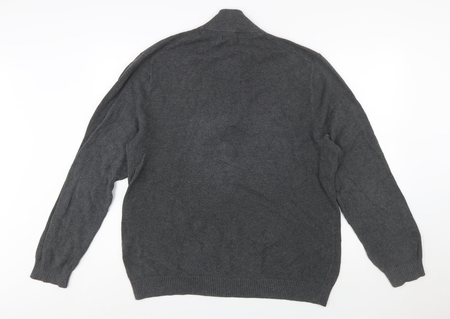 Club Room Men's Grey Cotton 1/2 Zip Jumper XL