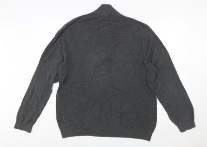 Club Room Men's Grey Cotton 1/2 Zip Jumper XL