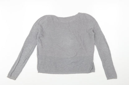 American Vintage Womens Grey Cotton Scoop Neck Jumper Size S