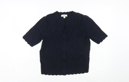 Marks and Spencer Women’s Blue Short Sleeve Button Cardigan M