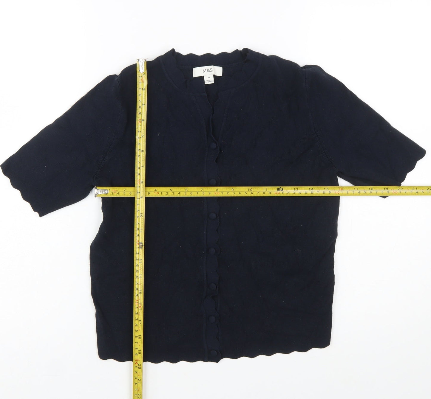 Marks and Spencer Women’s Blue Short Sleeve Button Cardigan M