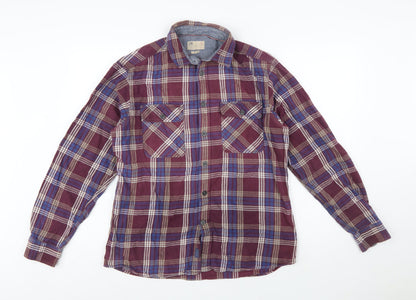 Marks and Spencer Mens Multicoloured Check Flannel Shirt L