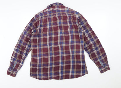 Marks and Spencer Mens Multicoloured Check Flannel Shirt L