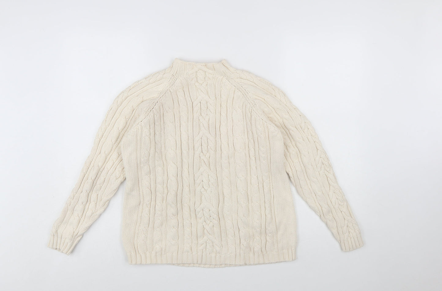 Debenhams Women’s Ivory Cable-Knit Cotton Jumper Size 12-14