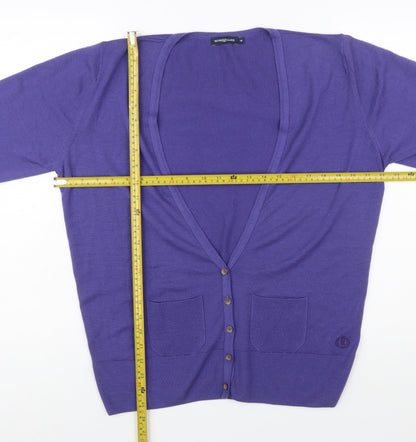 Henri Lloyd Women's Purple Wool V-Neck Cardigan Size 6