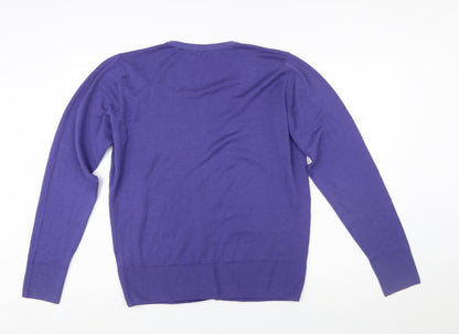 Henri Lloyd Women's Purple Wool V-Neck Cardigan Size 6