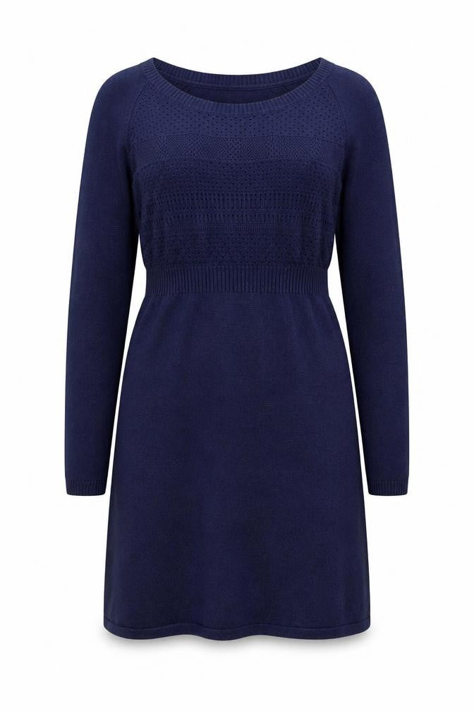 Fat Face Women’s Blue Knit Jumper Dress Size 12 Long Sleeve