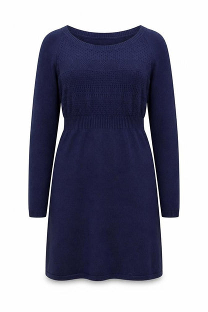 Fat Face Women’s Blue Knit Jumper Dress Size 12 Long Sleeve