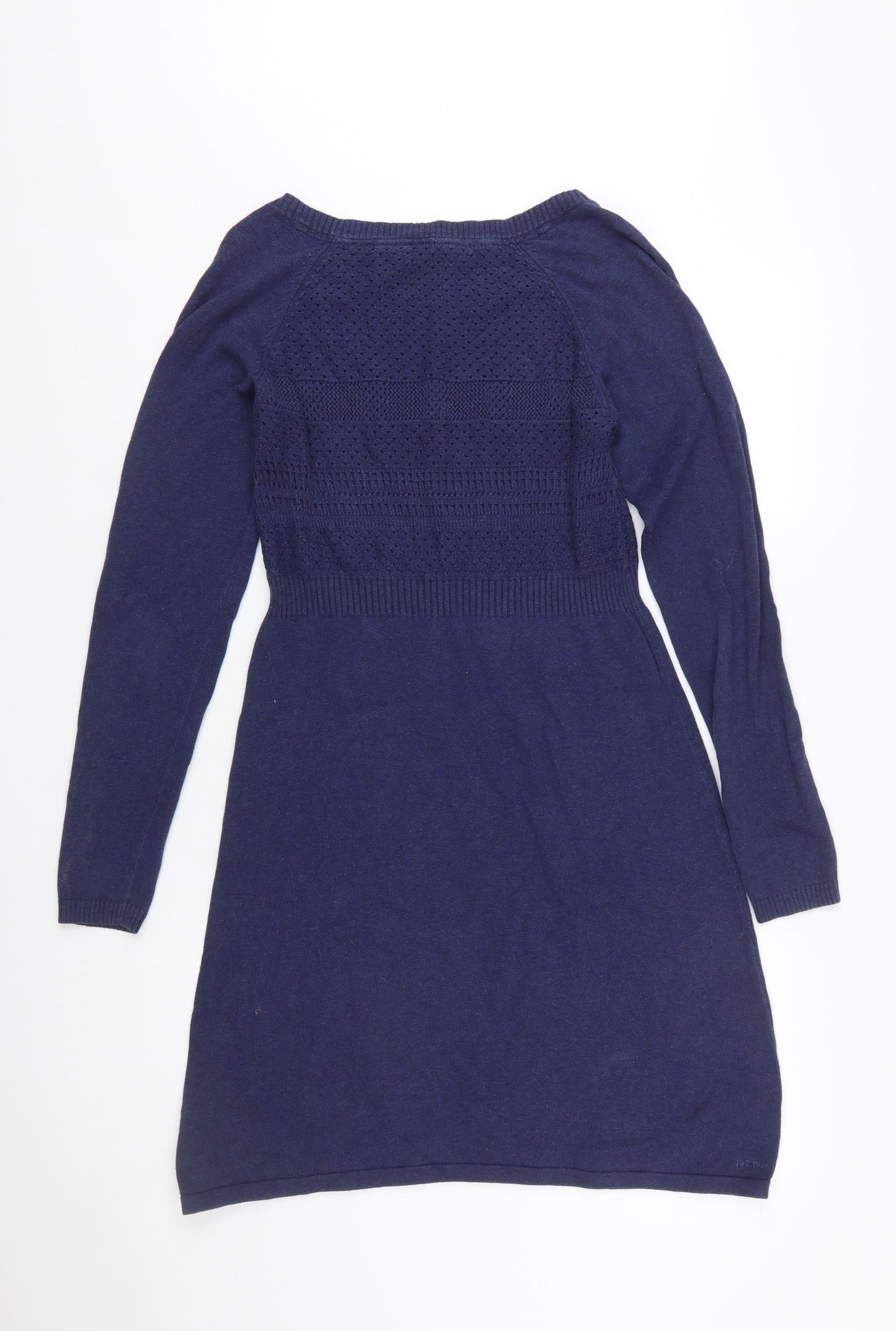 Fat Face Women’s Blue Knit Jumper Dress Size 12 Long Sleeve