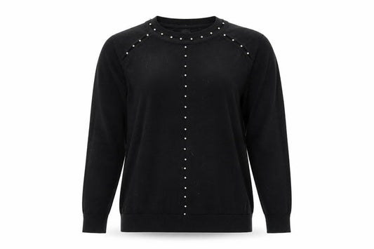 Star by Julien Macdonald Womens Black Beaded Crew Neck Jumper Size 12