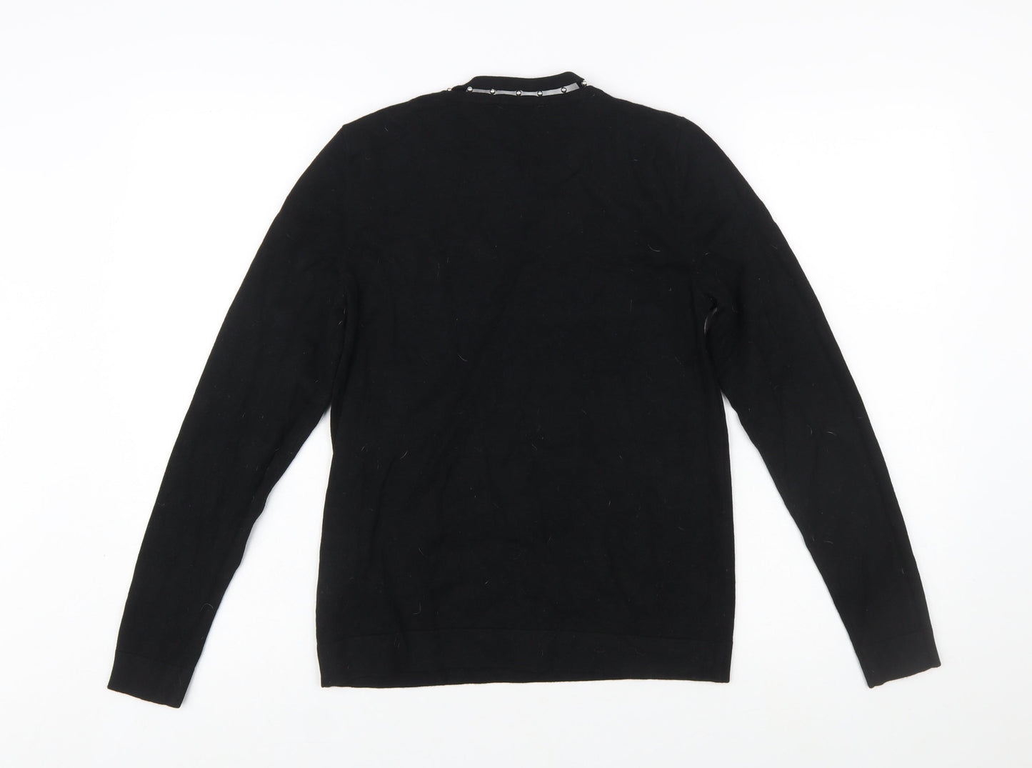Star by Julien Macdonald Womens Black Beaded Crew Neck Jumper Size 12
