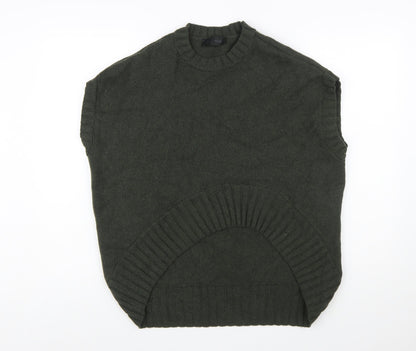 Zara Women's Green Sleeveless Wool Blend Knit Jumper S