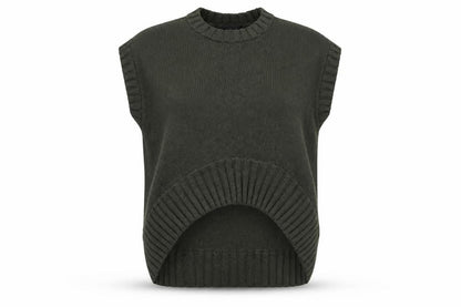 Zara Women's Green Sleeveless Wool Blend Knit Jumper S
