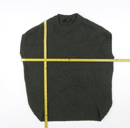 Zara Women's Green Sleeveless Wool Blend Knit Jumper S