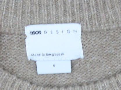 ASOS DESIGN Women’s Beige Crew Neck Knit Jumper Size S 8-10